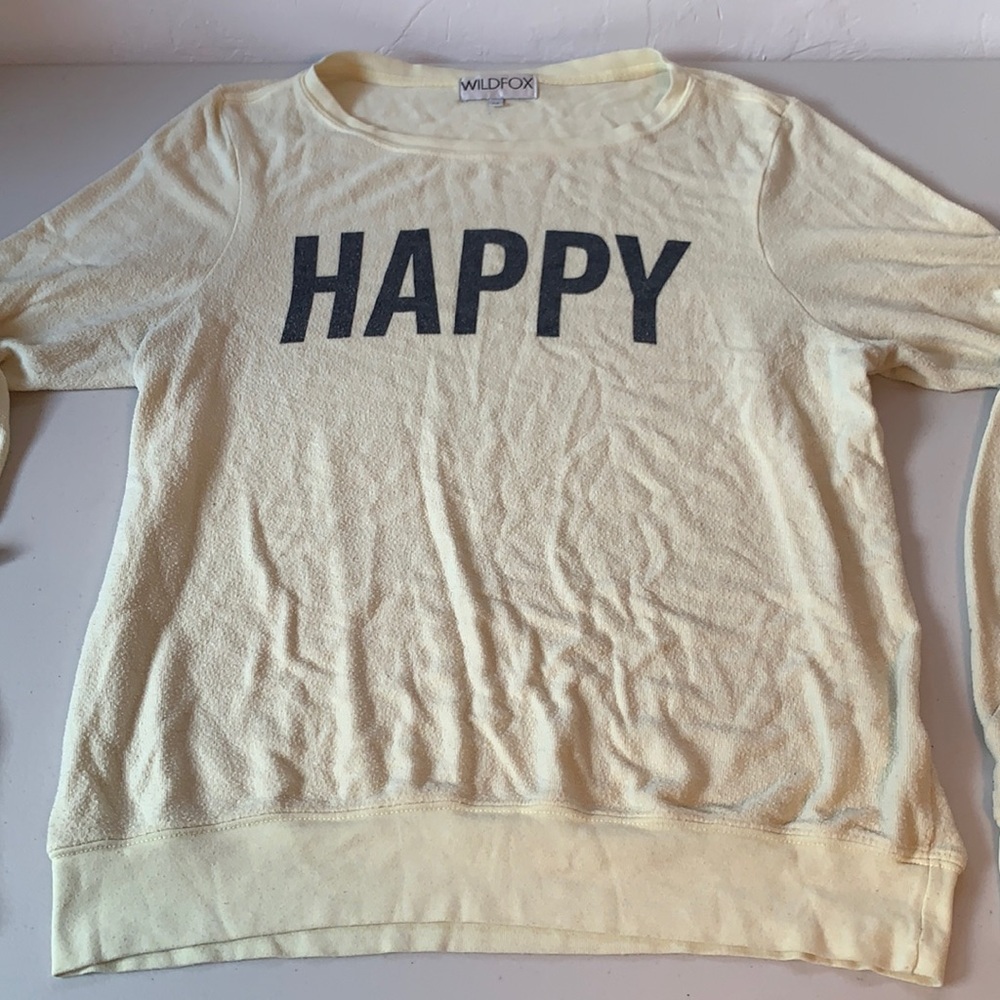 Wildfox soft crewneck “Happy” sweater - Medium
